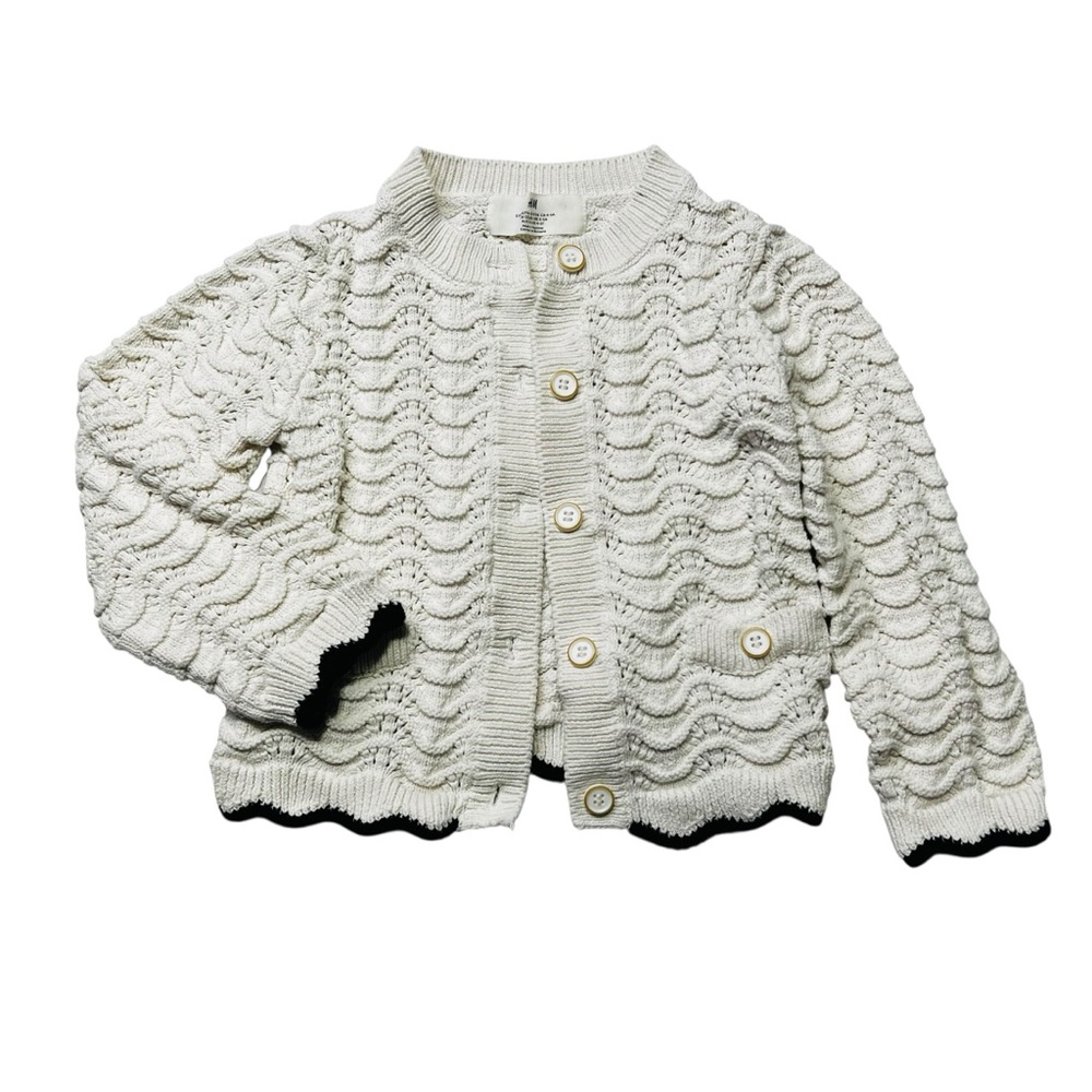 H&M Cream Textured Knit Cardigan